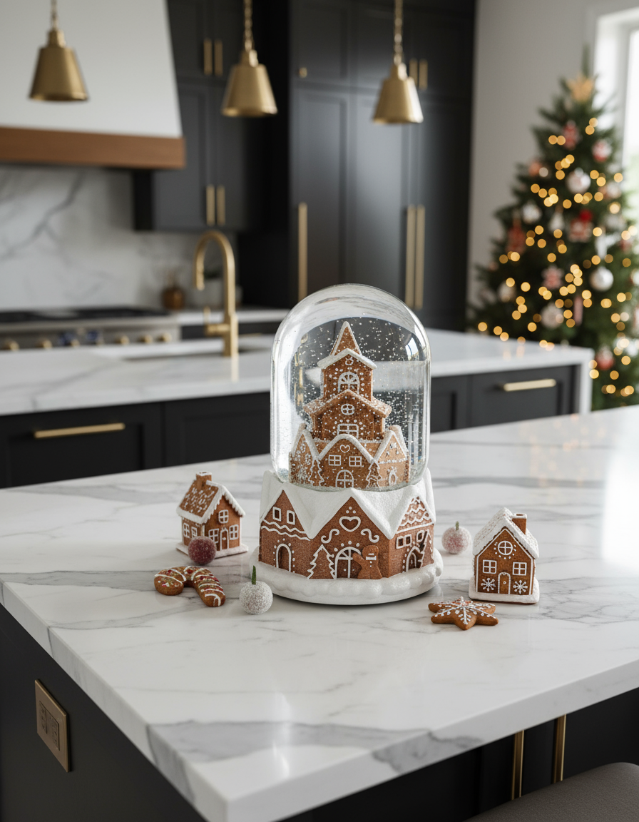 Musical Gingerbread Tower Snowglobe