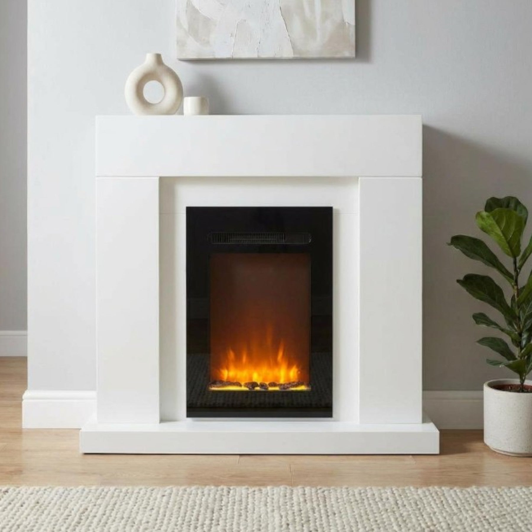 Glacier Electric Freestanding Fireplace Suite