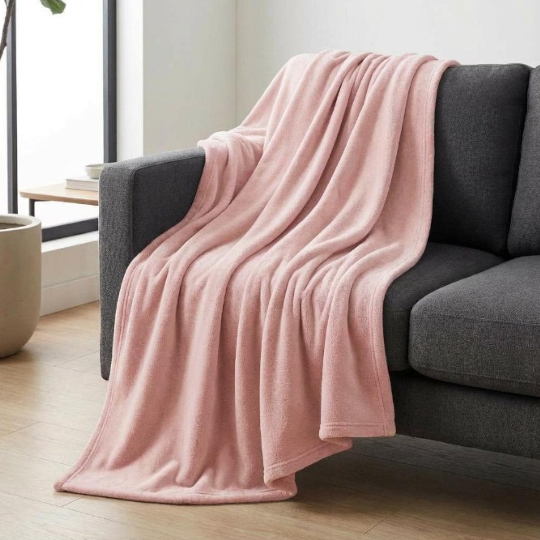 Light Pink Warm Snuggle Throw