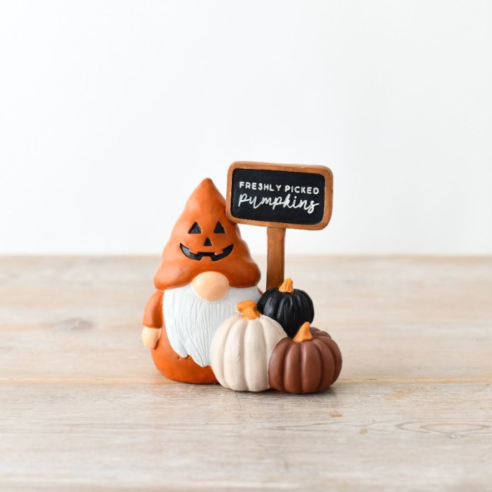 Pumpkin Gonk Ornament with Chalkboard Sign 11cm