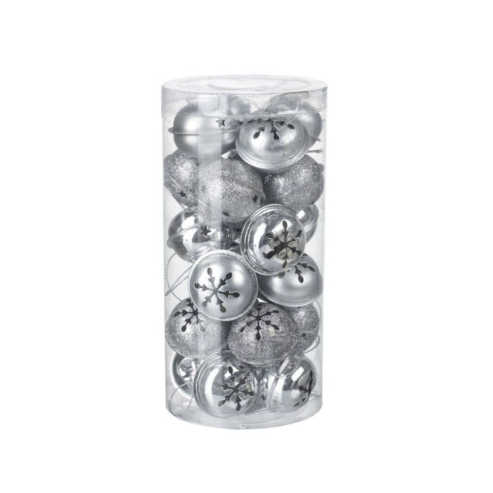 24pcs Christmas Hanging Silver Bells