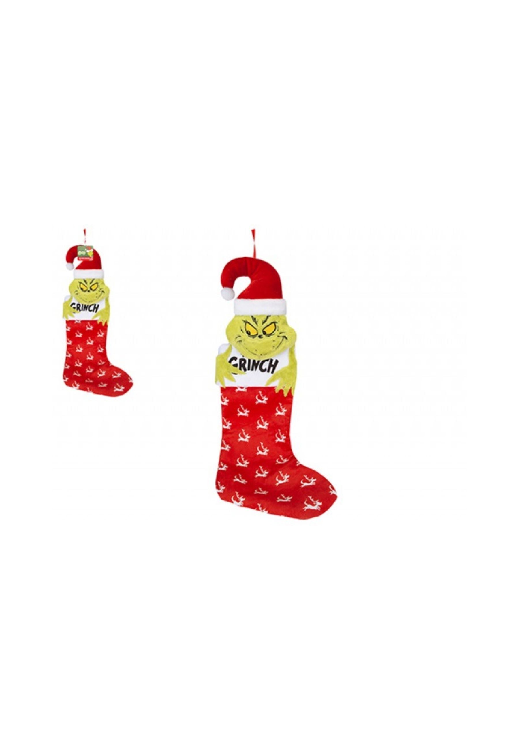 Hanging 3D Grinch Head Stocking