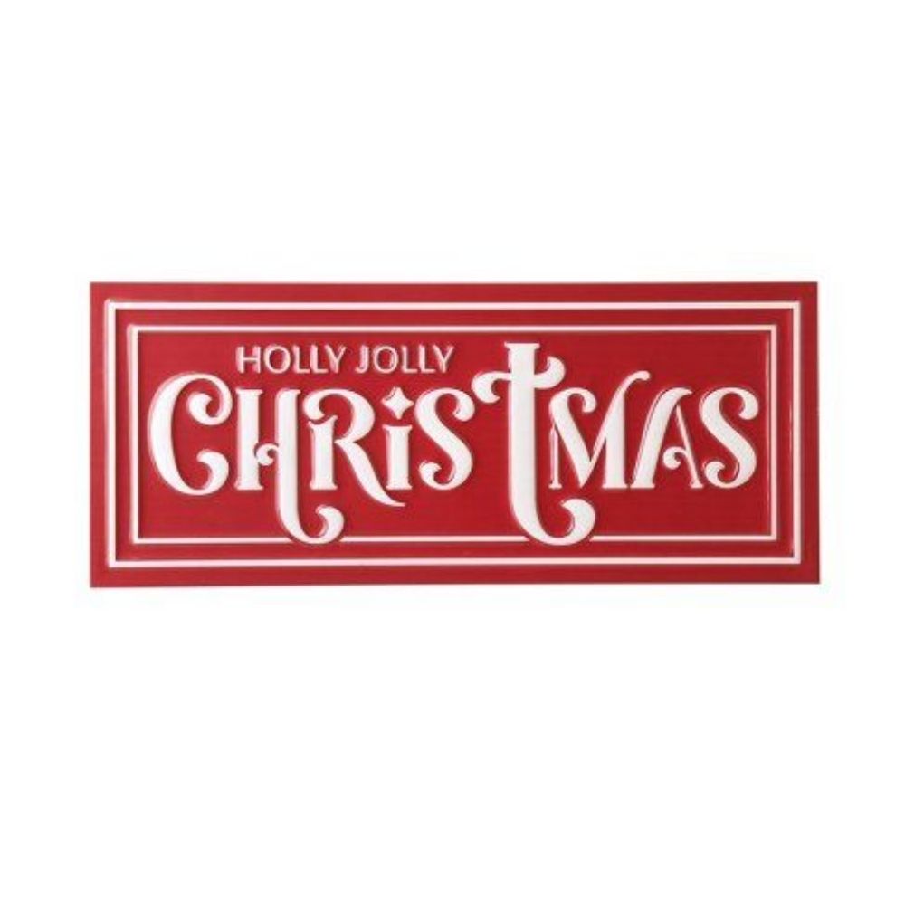 Holly Jolly Christmas Metal Sign