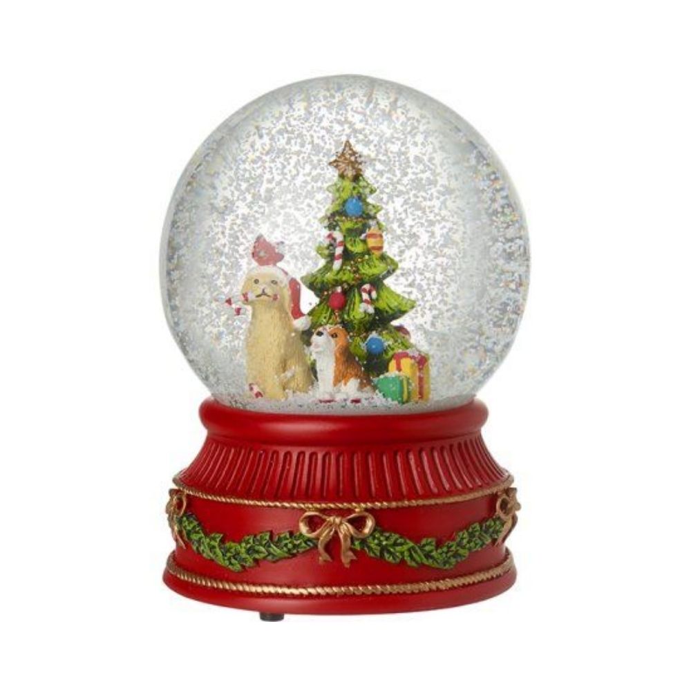 Musical Buddy And Dog Friends Christmas Snowglobe