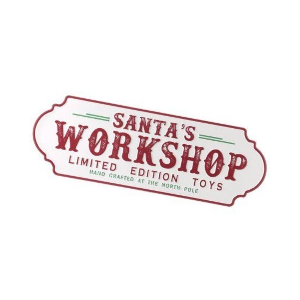 Santas Workshop Metal Sign Decor