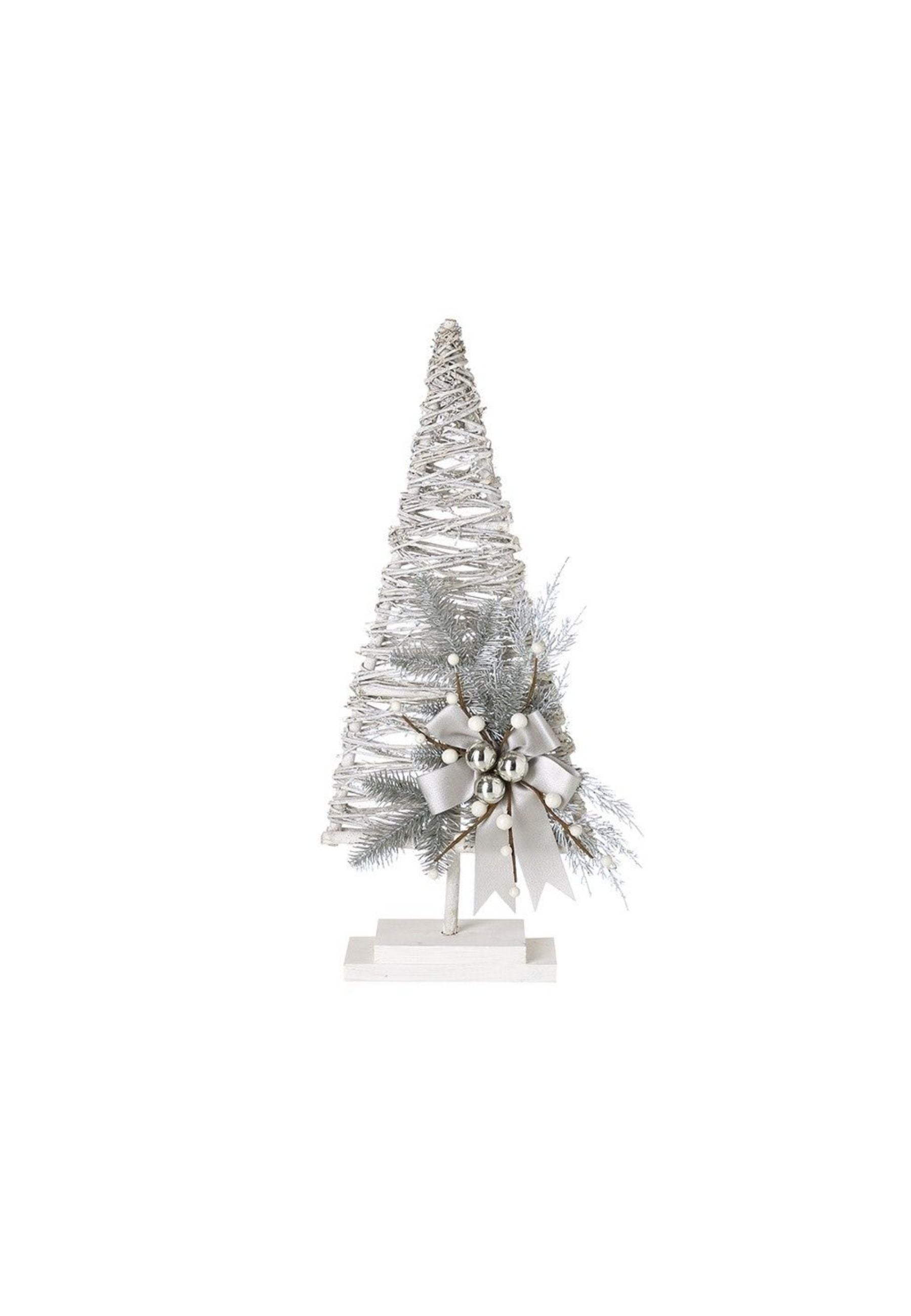 Tall Silver Twig Tree With Bow