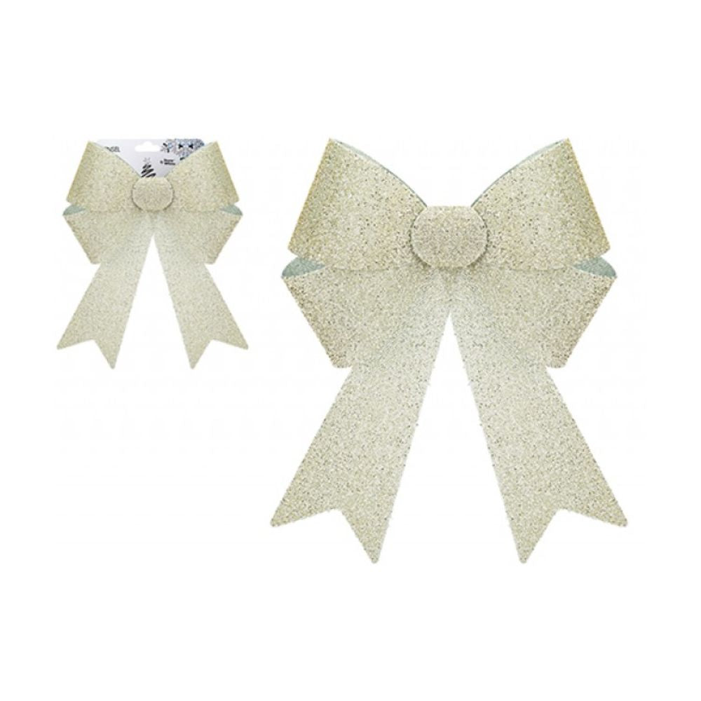 Large Gold Decorative Tinsel Bow