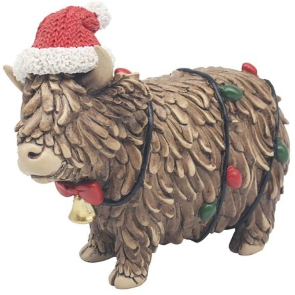 Highland Cow Christmas Ornament with LED Lights