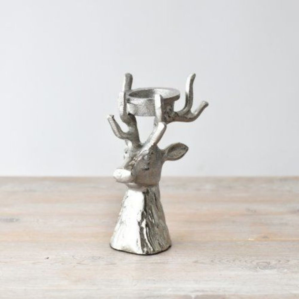 Aluminium Reindeer Head Tealight Holder