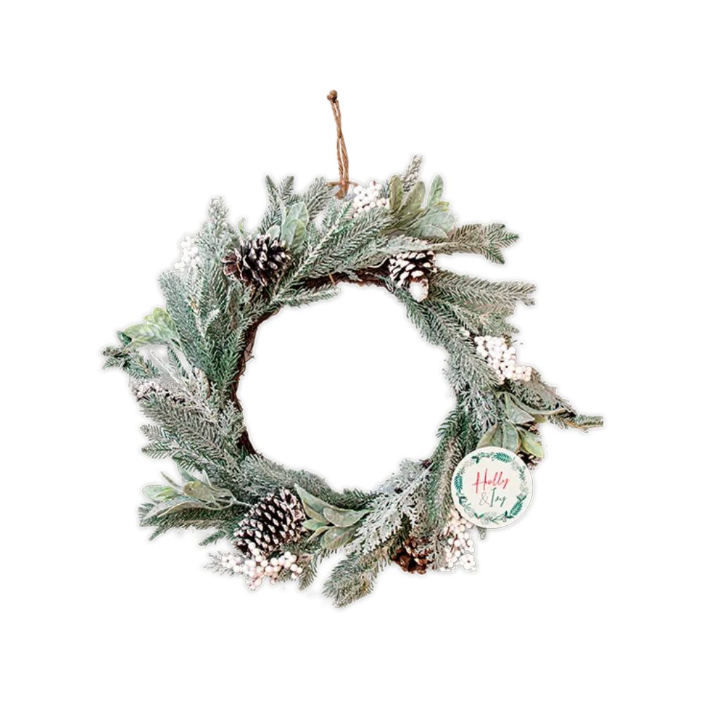Large Frosted Nordic Hanging Door Wreath
