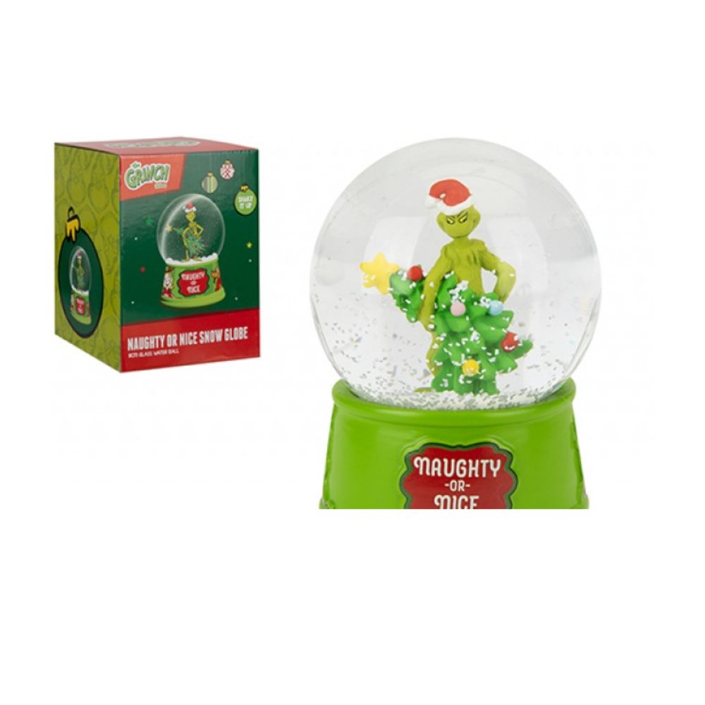Naughty Or Nice Grinch Christmas Snowglobe
