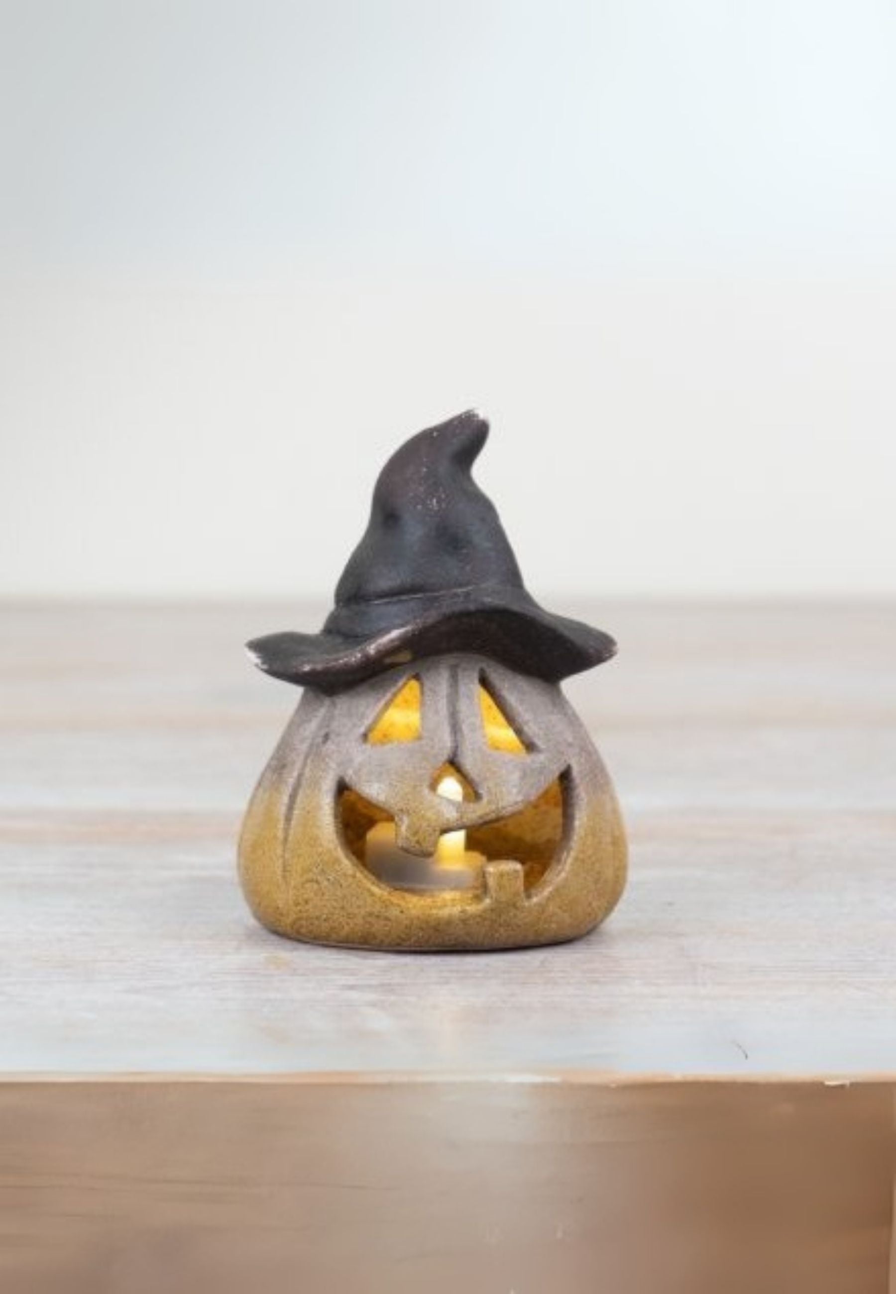 Carved LED Witch Pumpkin Ornament
