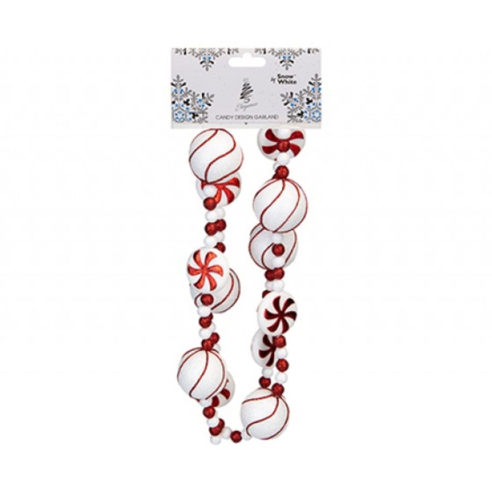 Hanging Candy Cane Swirl Disc Garland Decoration