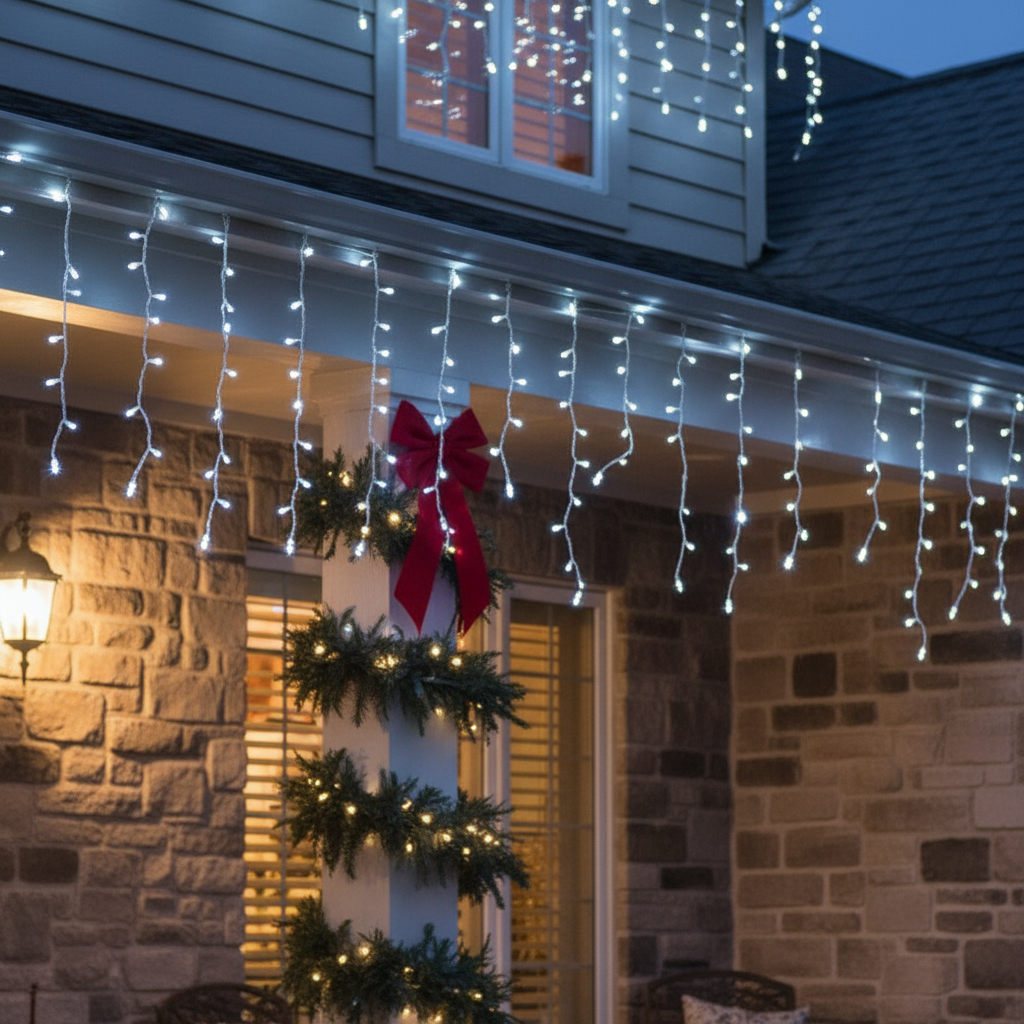 480 LED Snowing Icicle String Lights