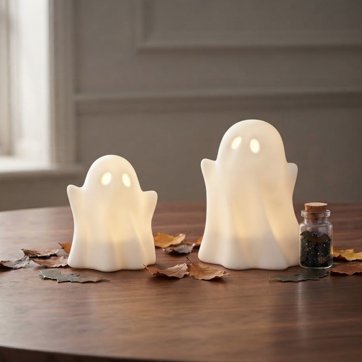 Duo Spooky Eyes Light Up Ghost Ornament