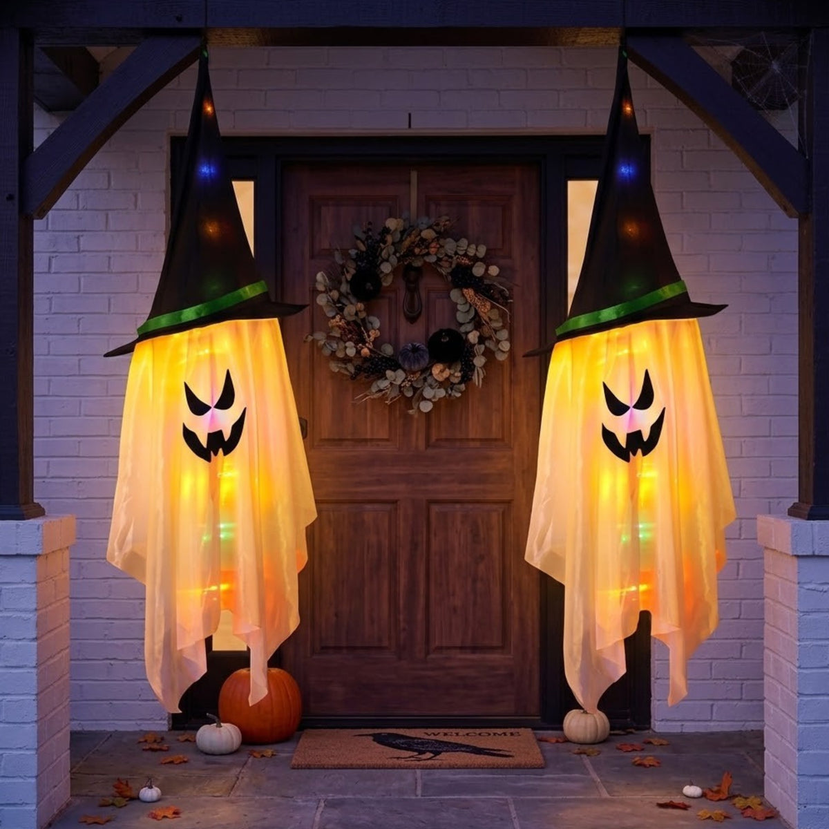 2 Pack Light Up Halloween Glowing Ghosts
