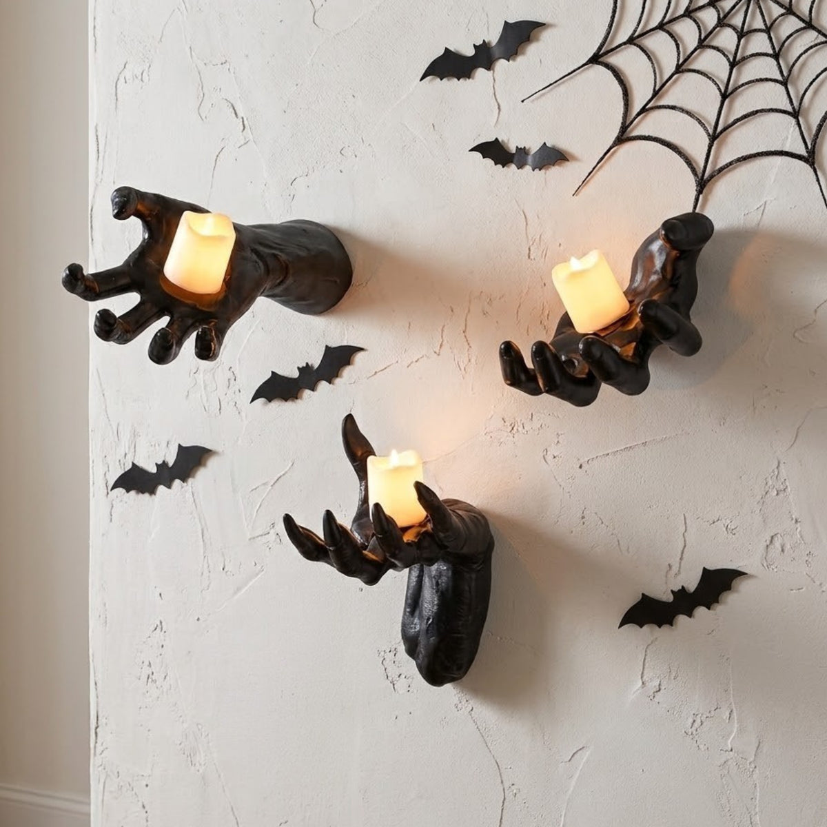 3 Pack Creepy Reaching Hands Light Up Candles