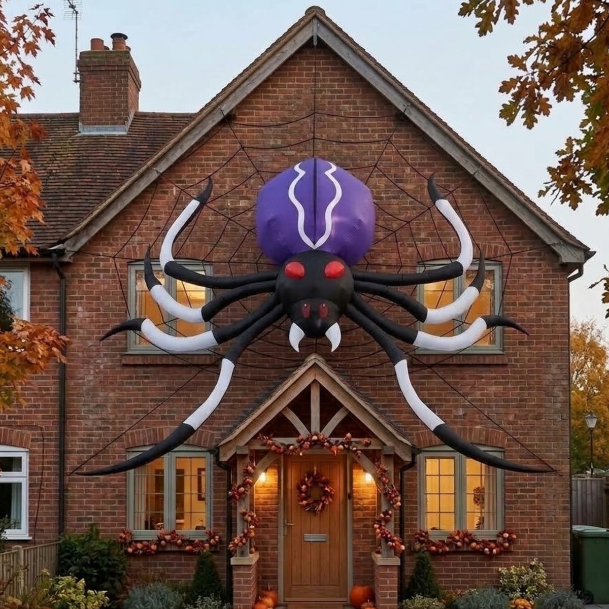 11FT Inflatable Giant Halloween Spider with Web