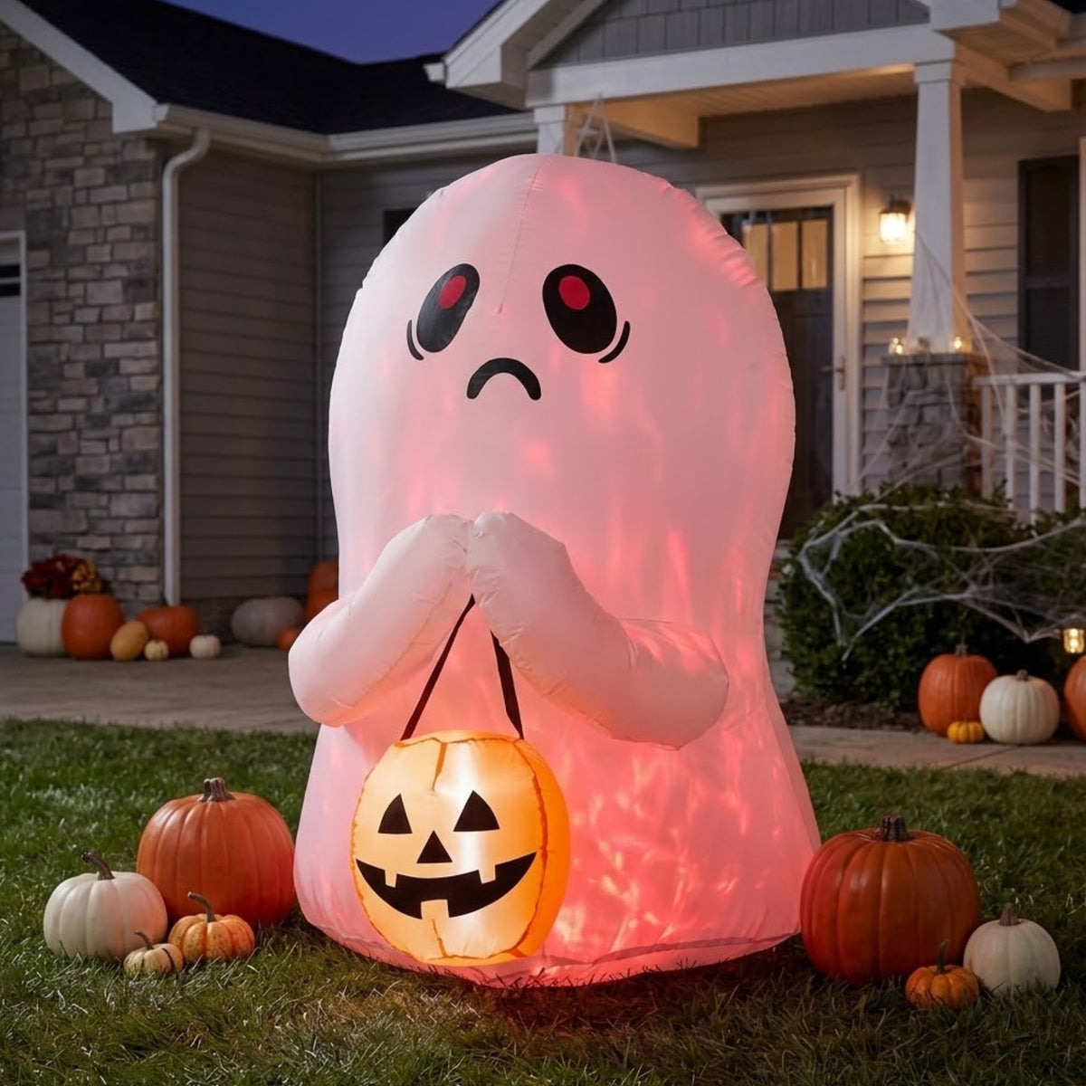 3FT Light Up Inflatable Trick or Treat Ghost Halloween
