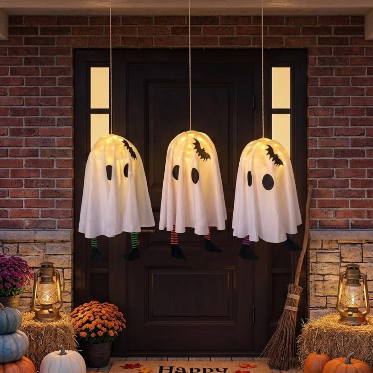 3 Pack Hanging Light Up Ghosts