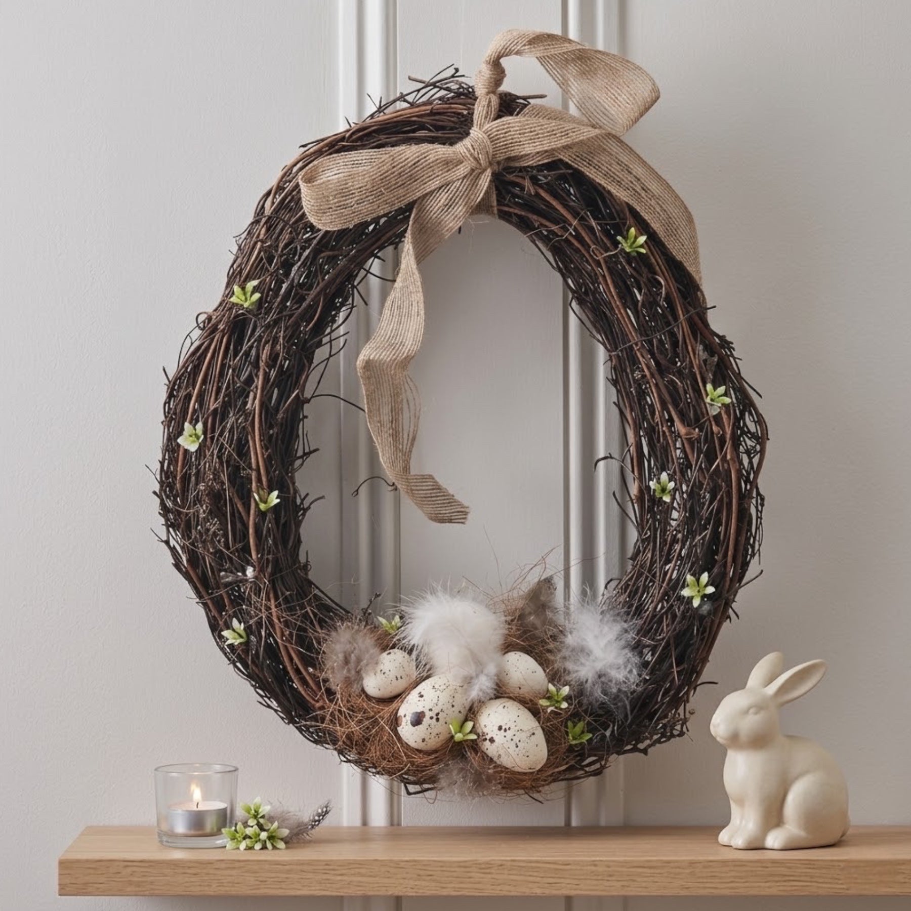 Springtime Easter Egg Shaped Wreath