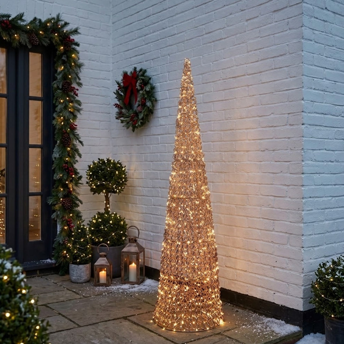 Tall Titan Rose Gold Metallic Looped LED Treebelisk