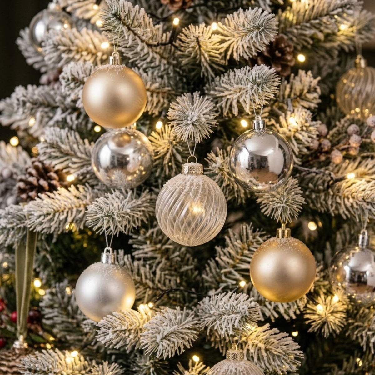 20 Pack Nordic Assorted Christmas Tree Baubles