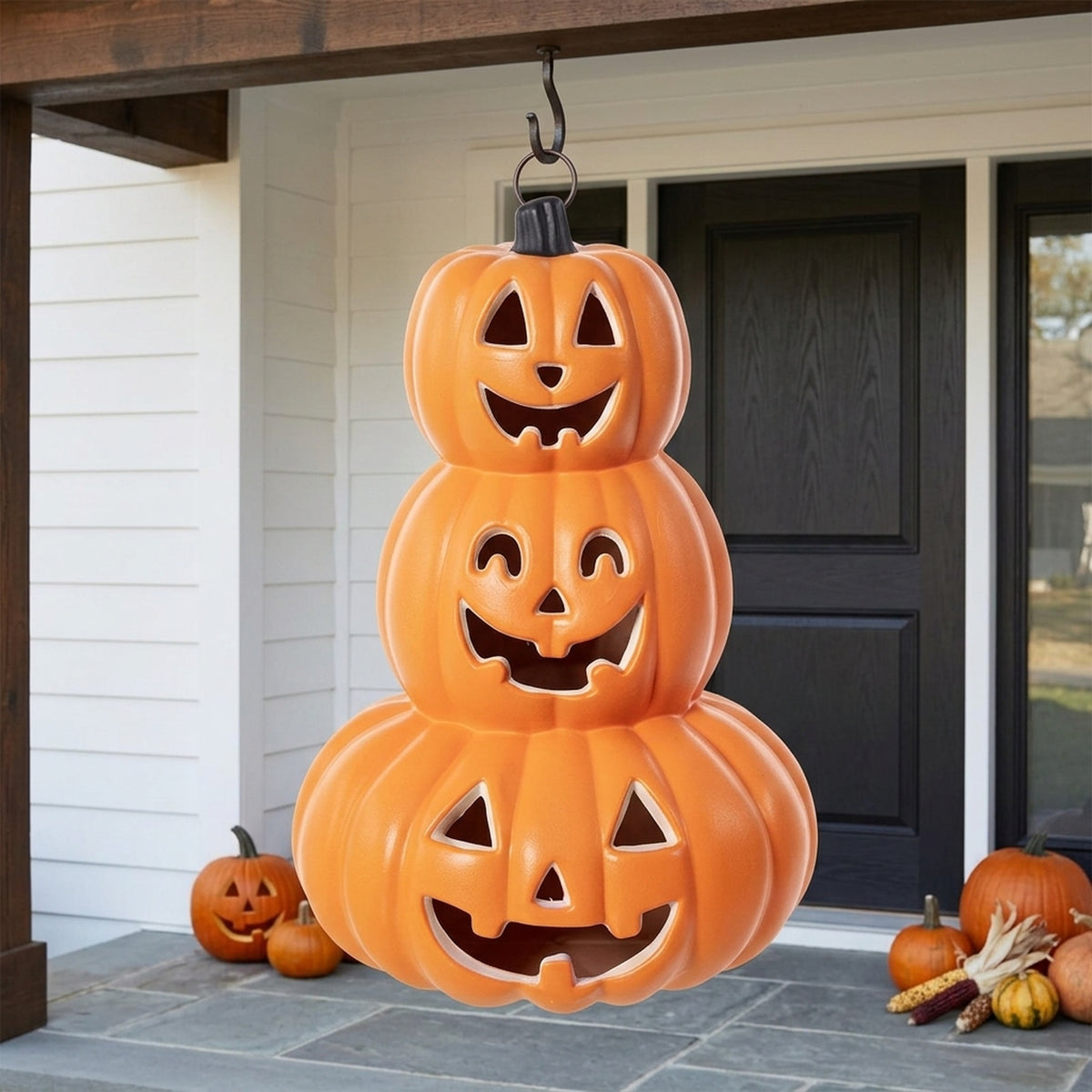 Colour Changing Halloween Pumpkin Tower Decoration