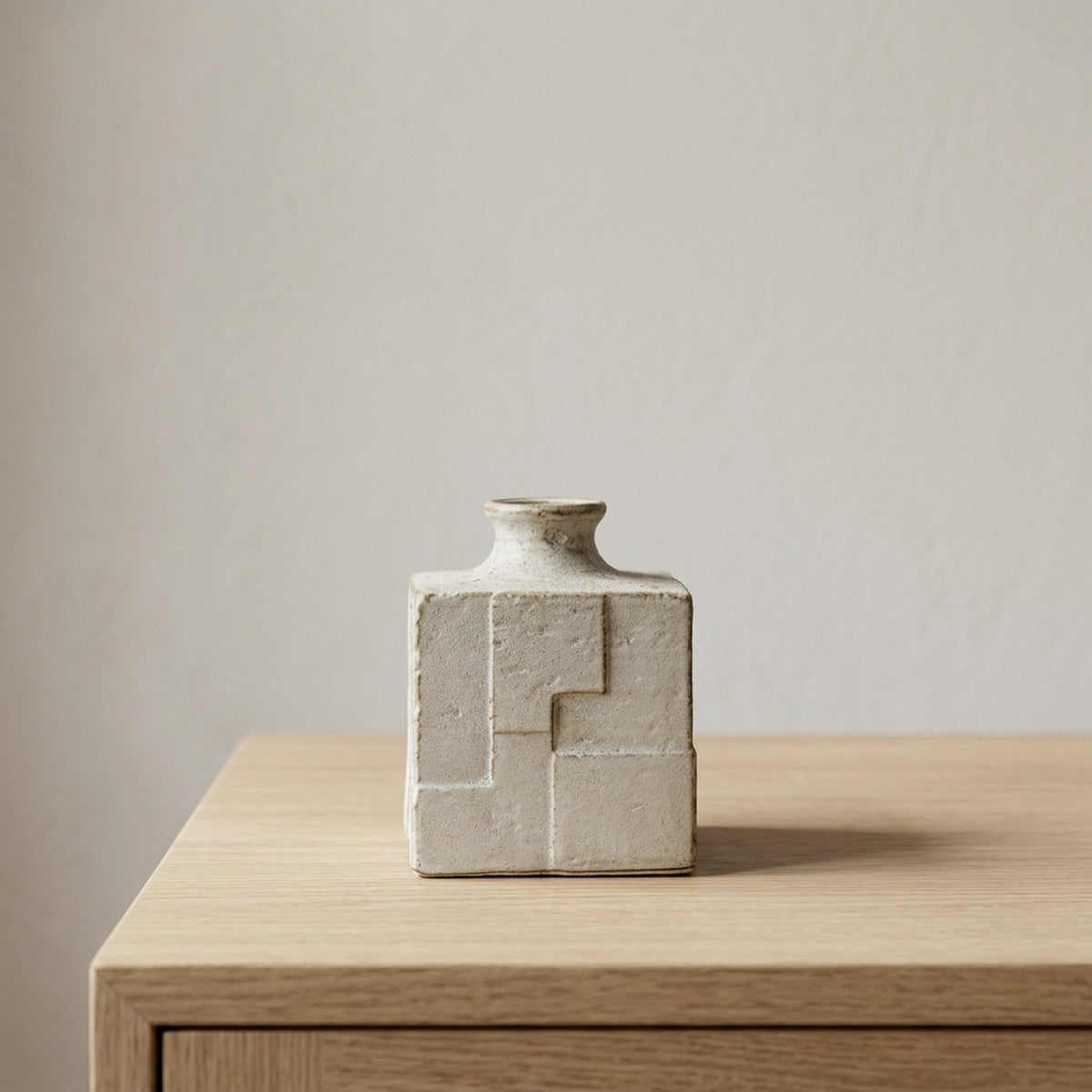 Natural Geometric Cube Decorative Vase