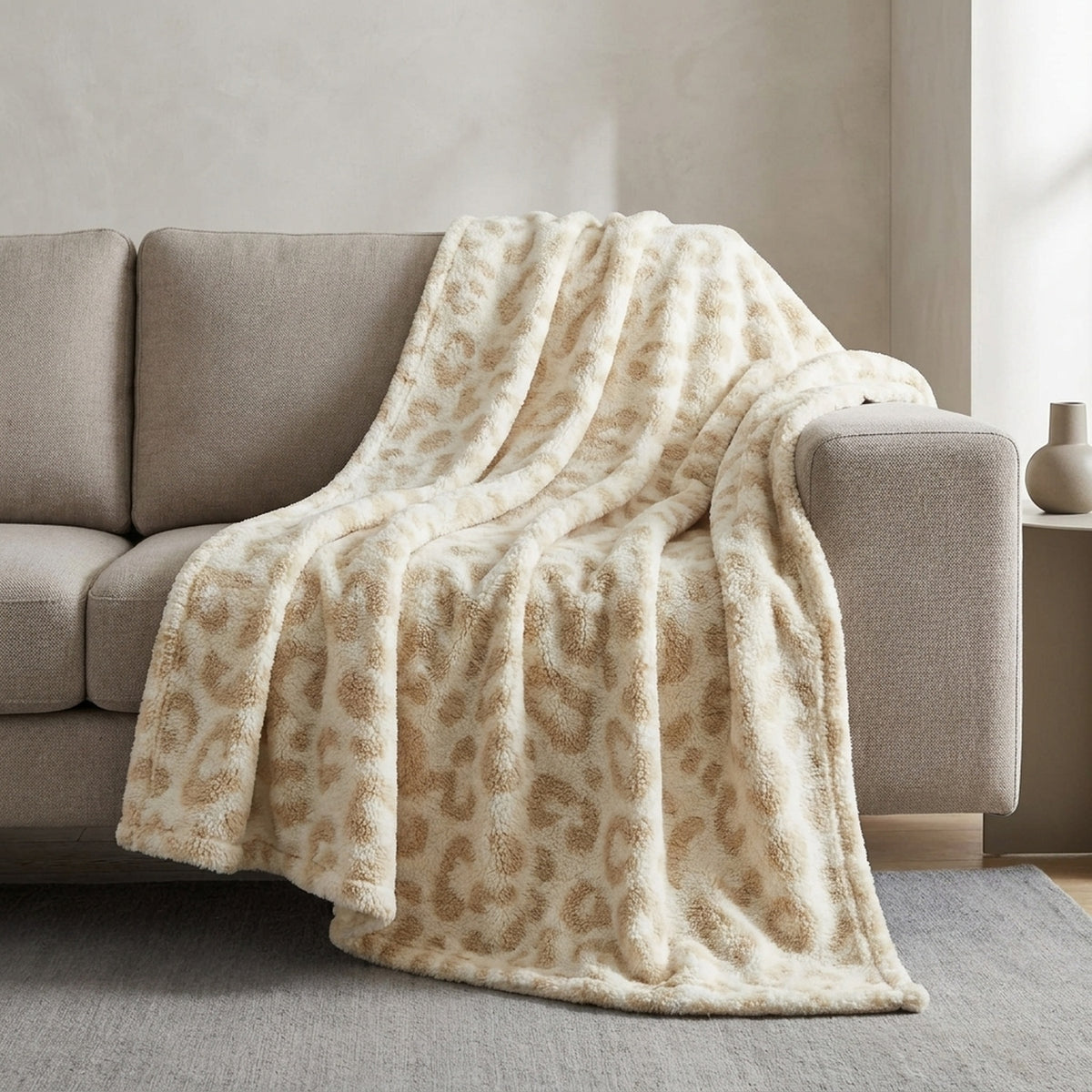 Hollie Leopard Print Soft Throw