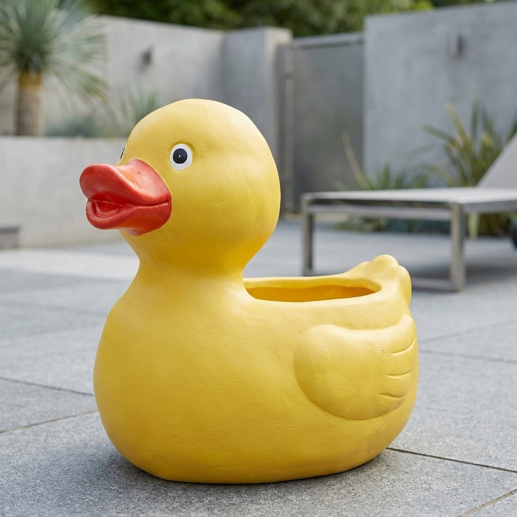 Painted Duck Garden Planter Pot