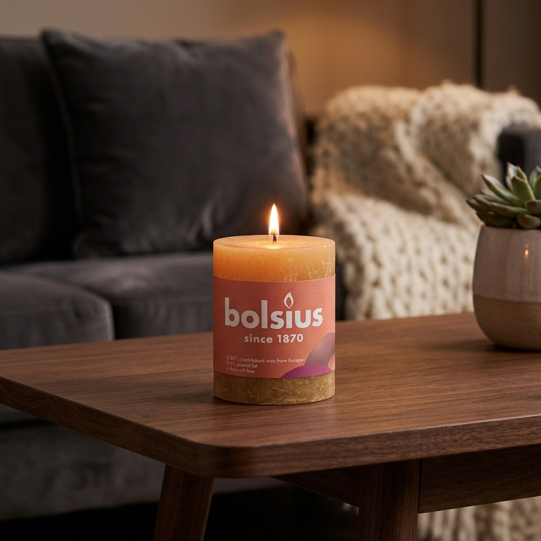 Honeycomb Rustic Shine Pillar Candle