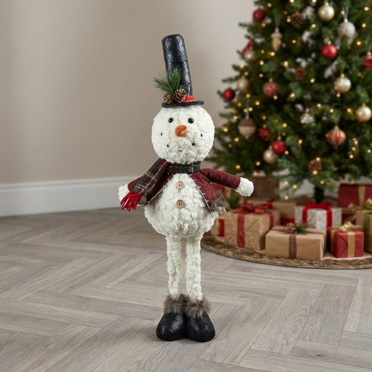 Elevate Plush Standing Snowman Figure