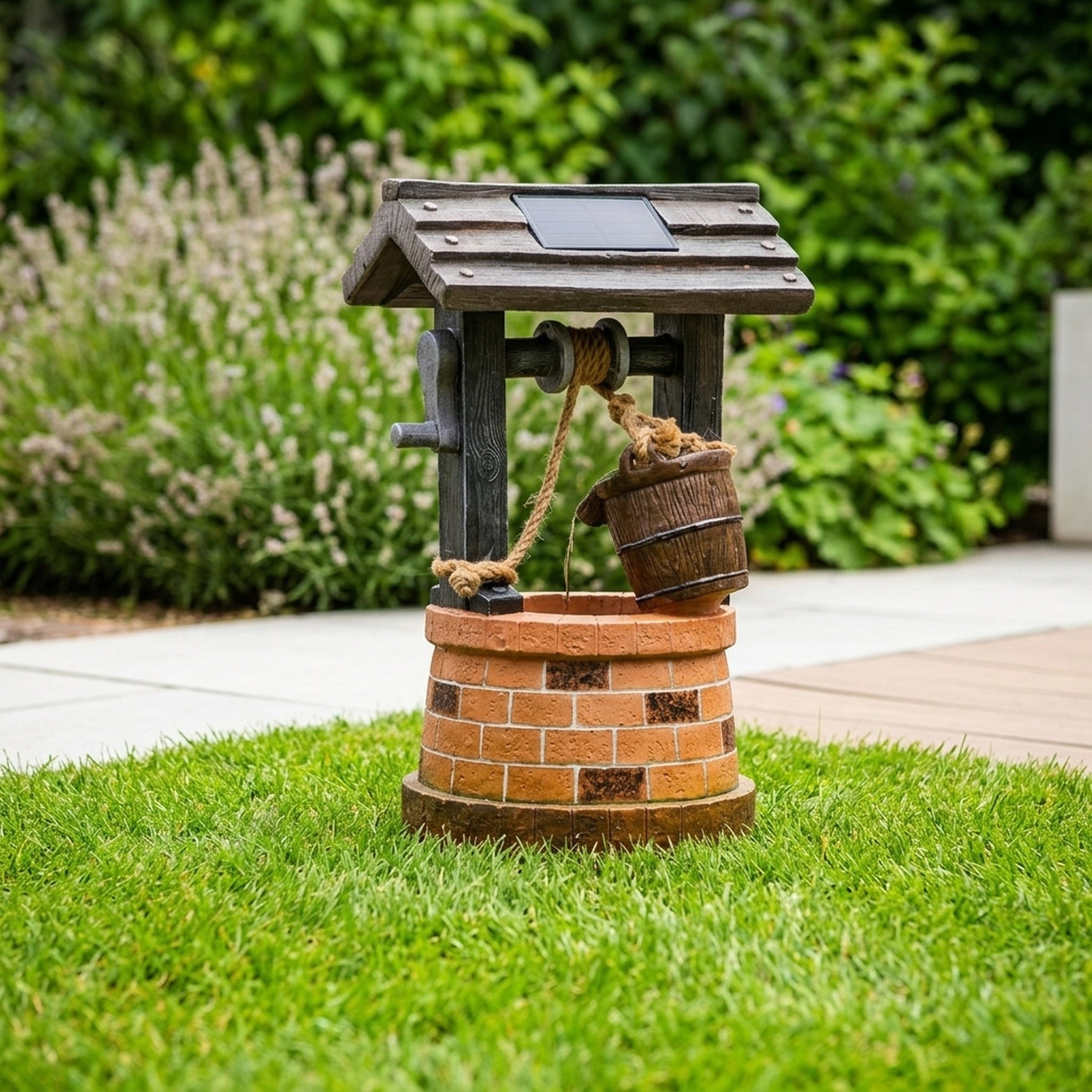 Solar Wishing Well Garden Water Feature