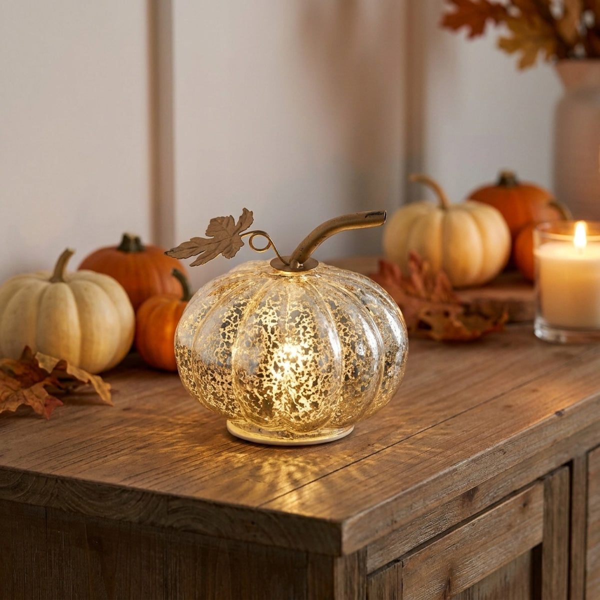 Antique Light Up Pumpkin Ornament
