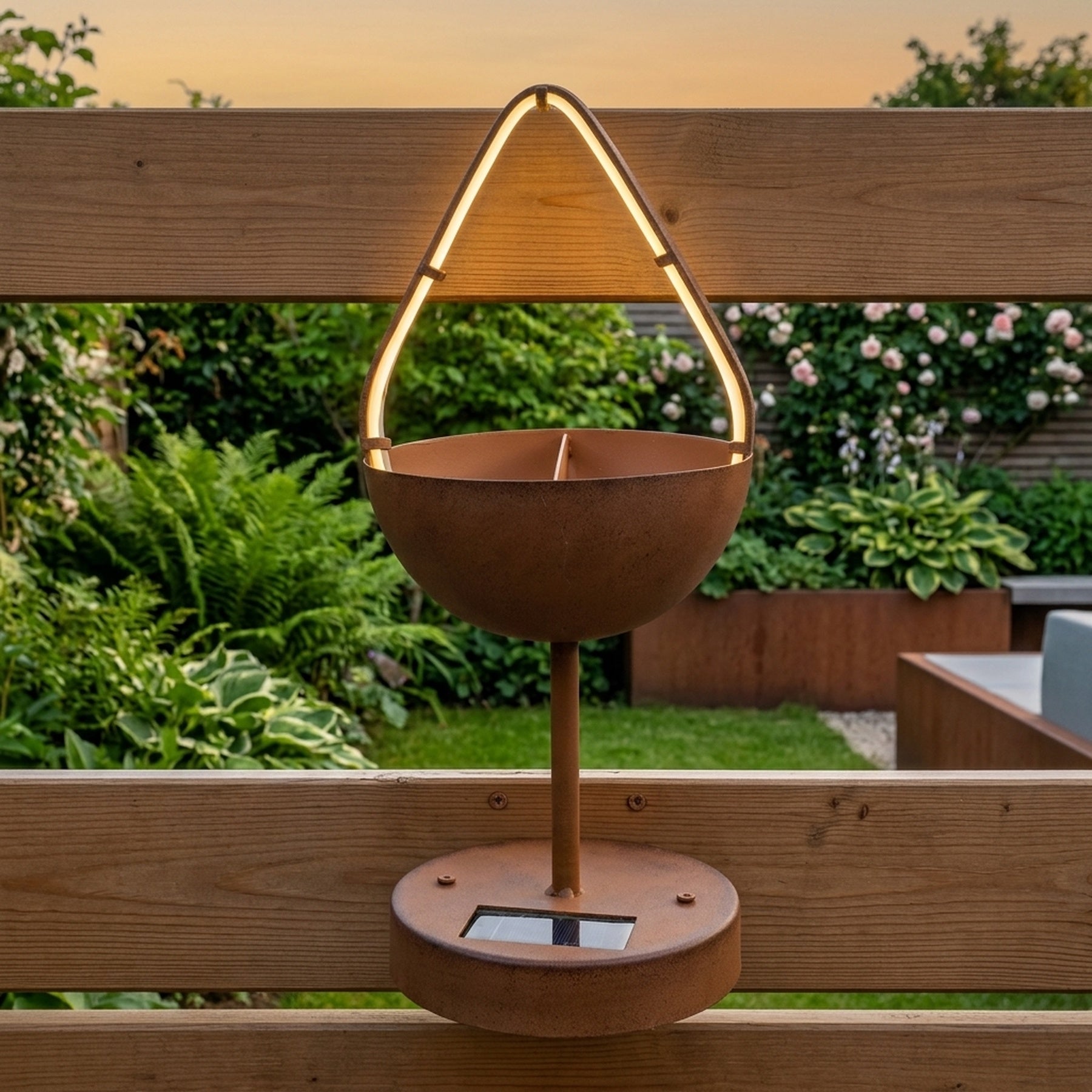 Hanging Rustic Solar Flower Planter