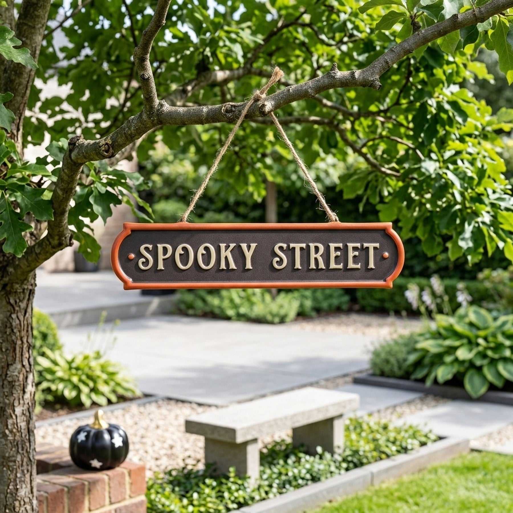 Spooky Street Hanging Metal Sign Hanging Decor