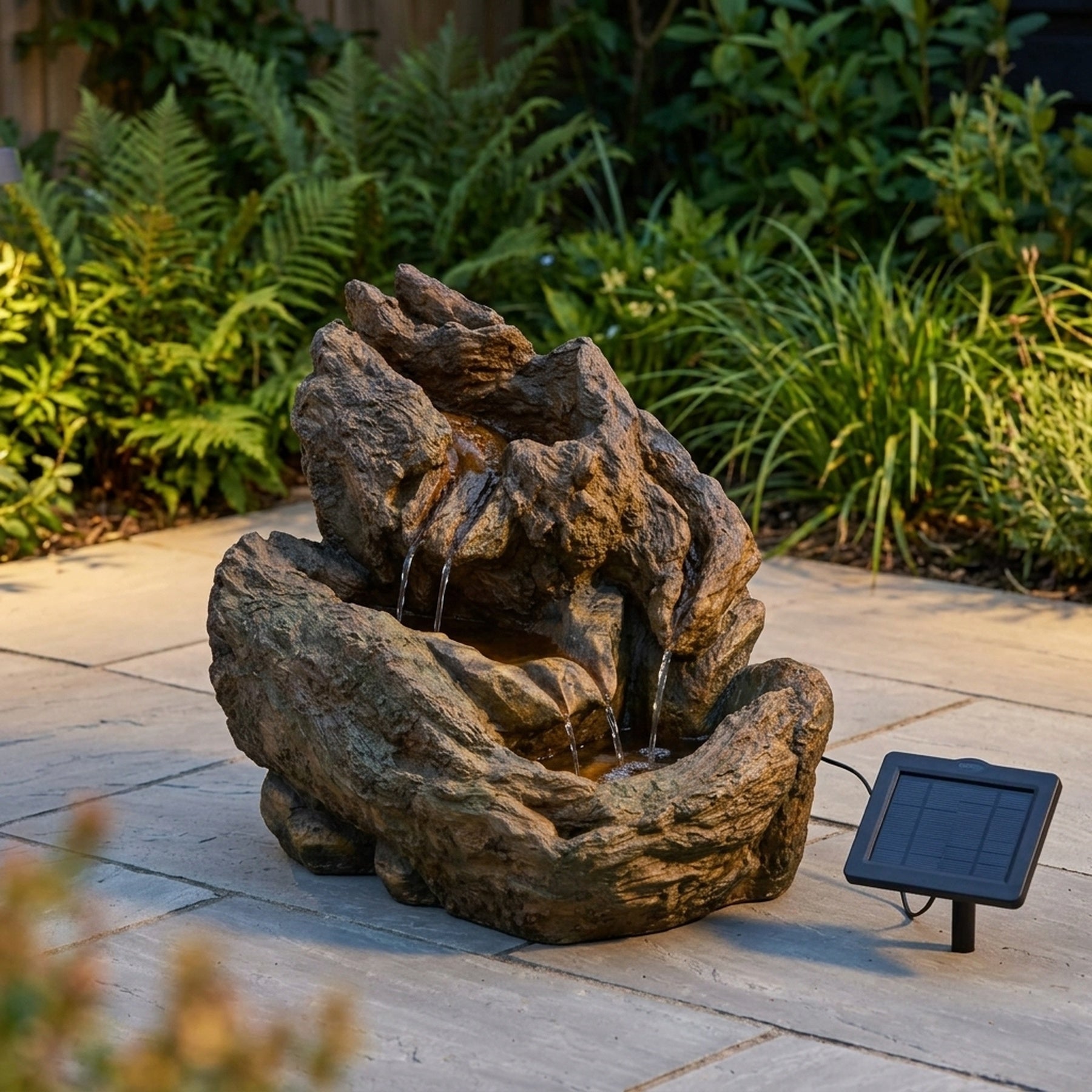 Wychwood Falls Rustic Log Garden Water Feature