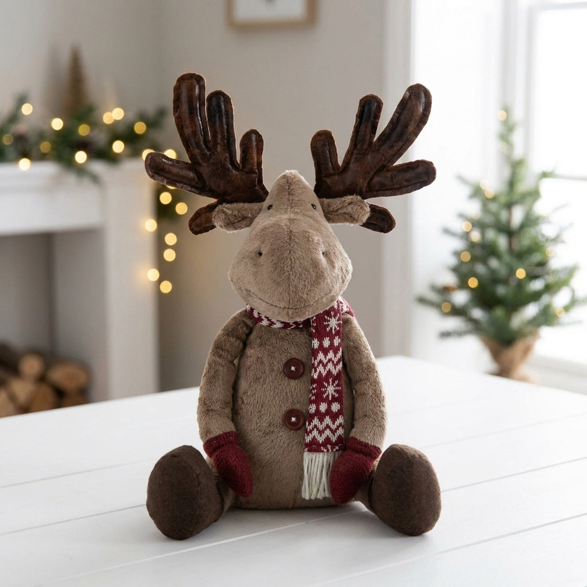 Sitting Fabric Reindeer Decoration