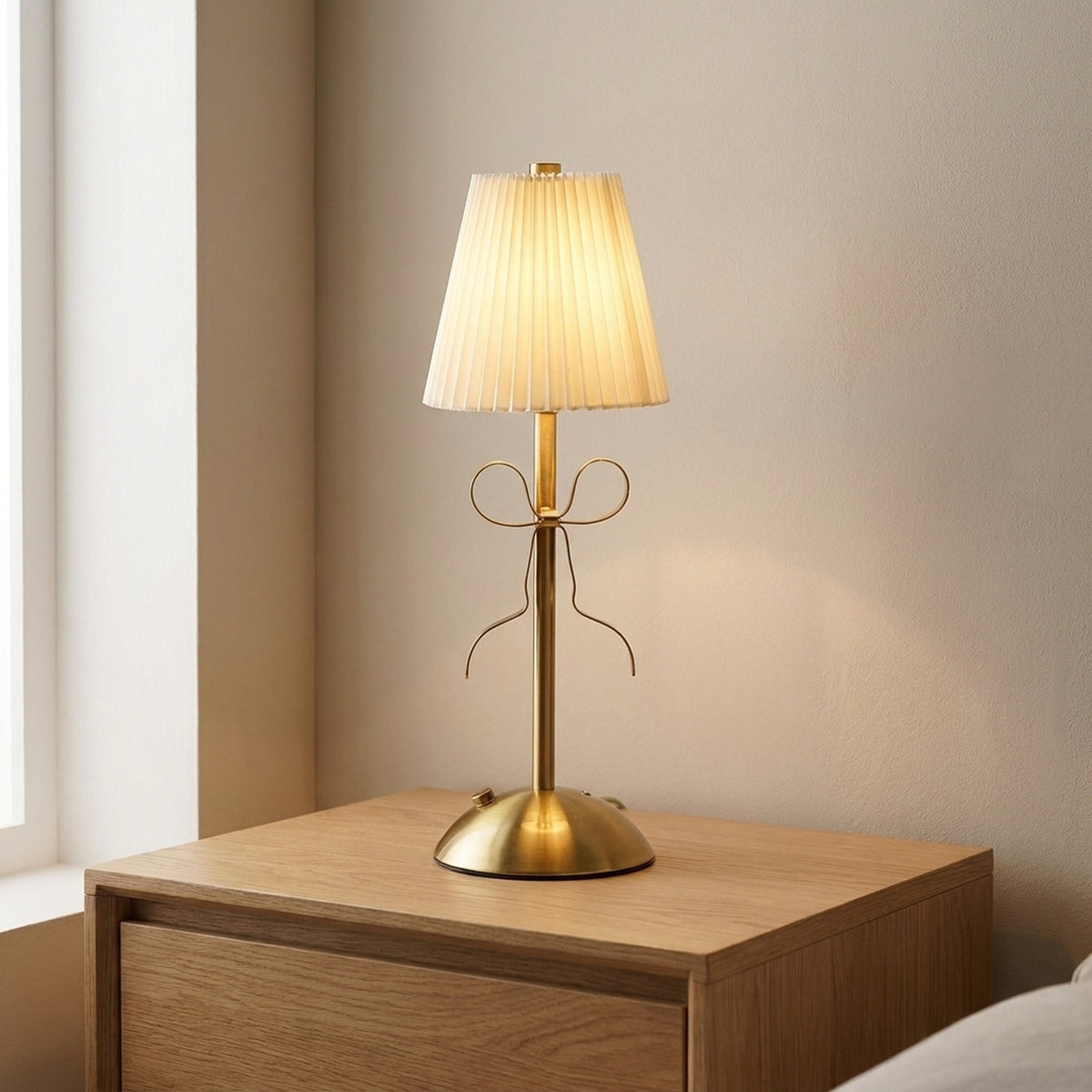 Brass Bow LED Rechargeable Touch Lamp
