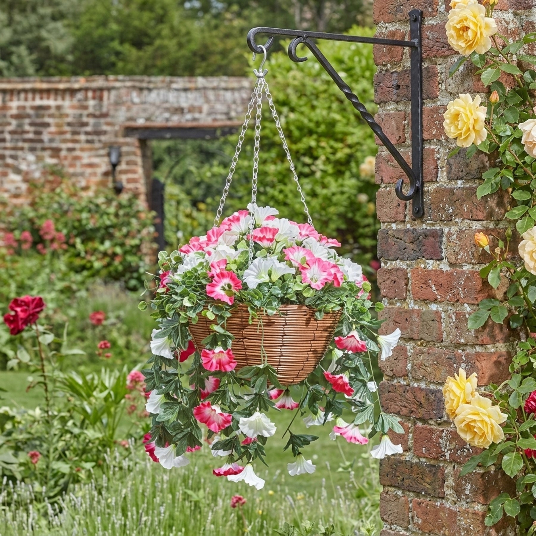 Summer Bloom Artificial Hanging Basket
