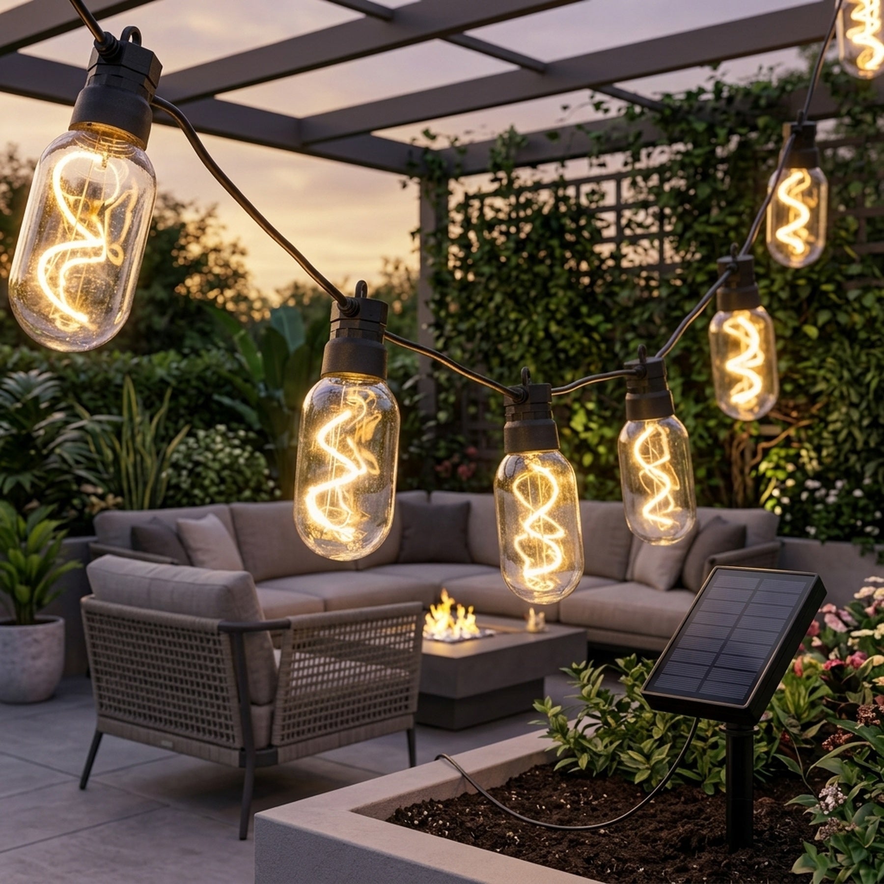 Vintage Filament Solar String Lights