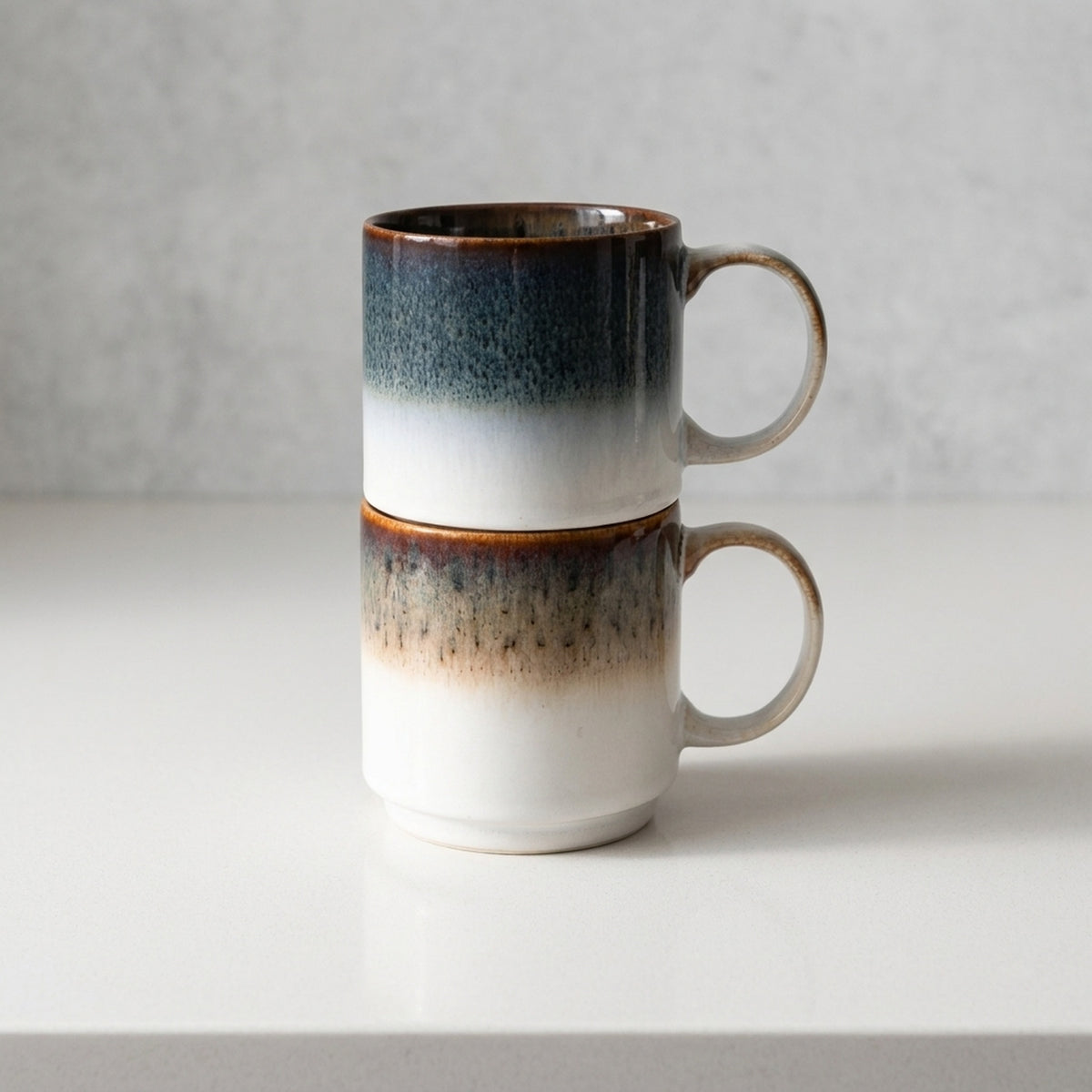 Artisan Reactive Glaze Stacking Mug Set