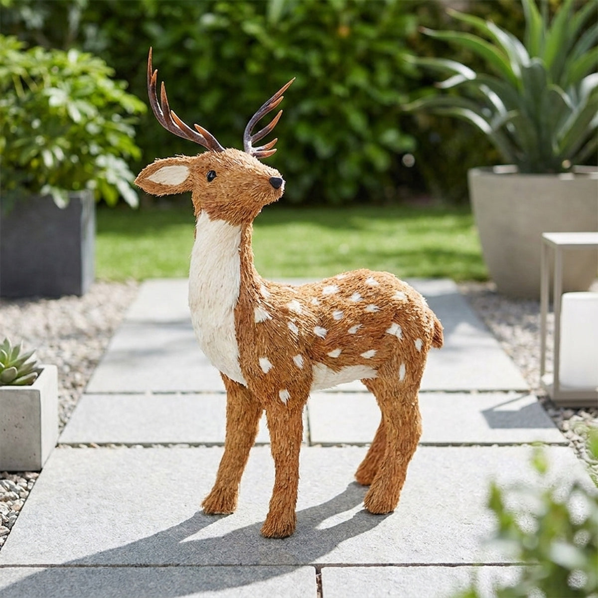 Standing Rustic Spotted Deer Ornament