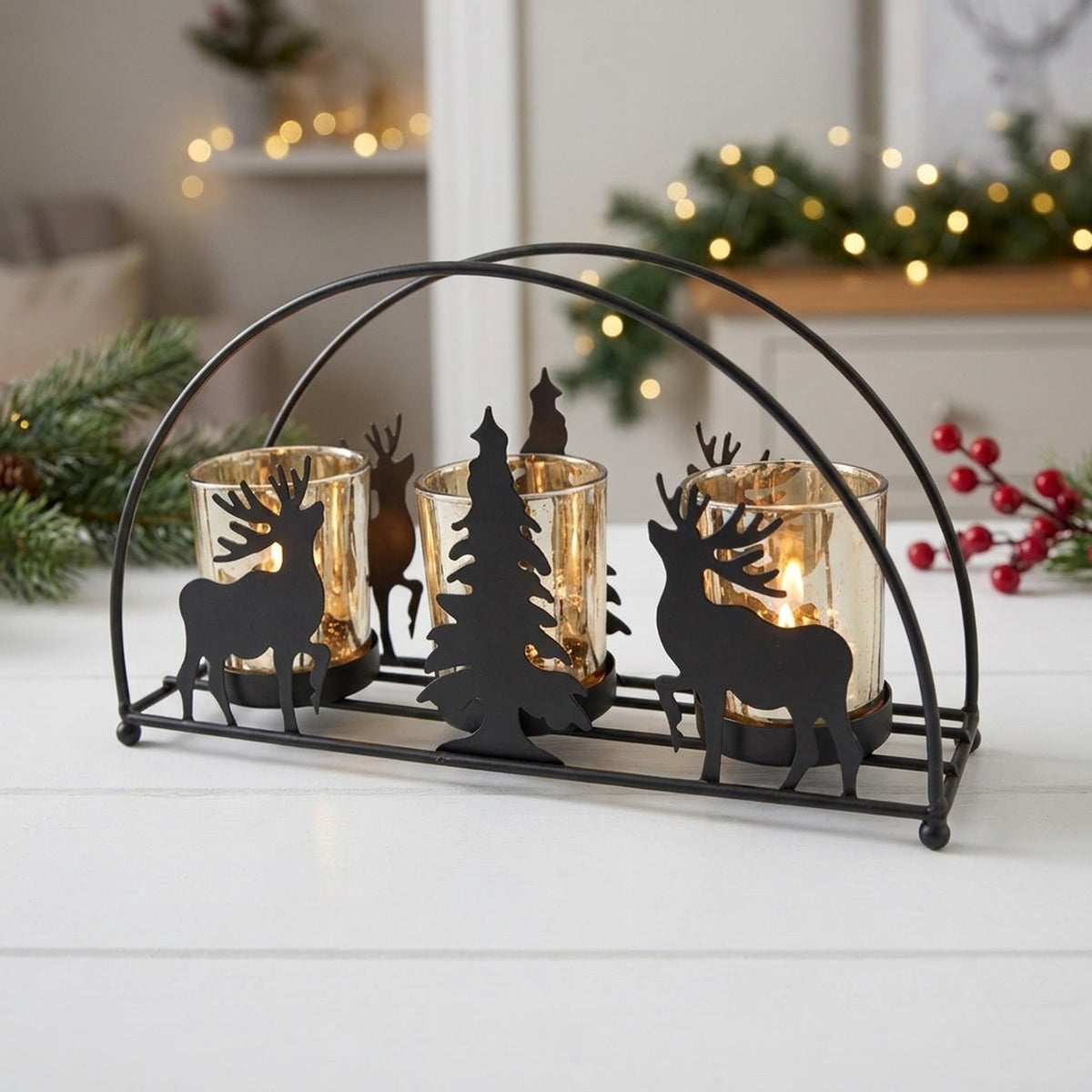Winter Woodland Arch Tealight Holder