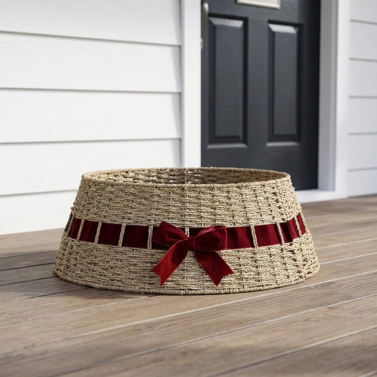 Natural Wicker Christmas Tree Skirt