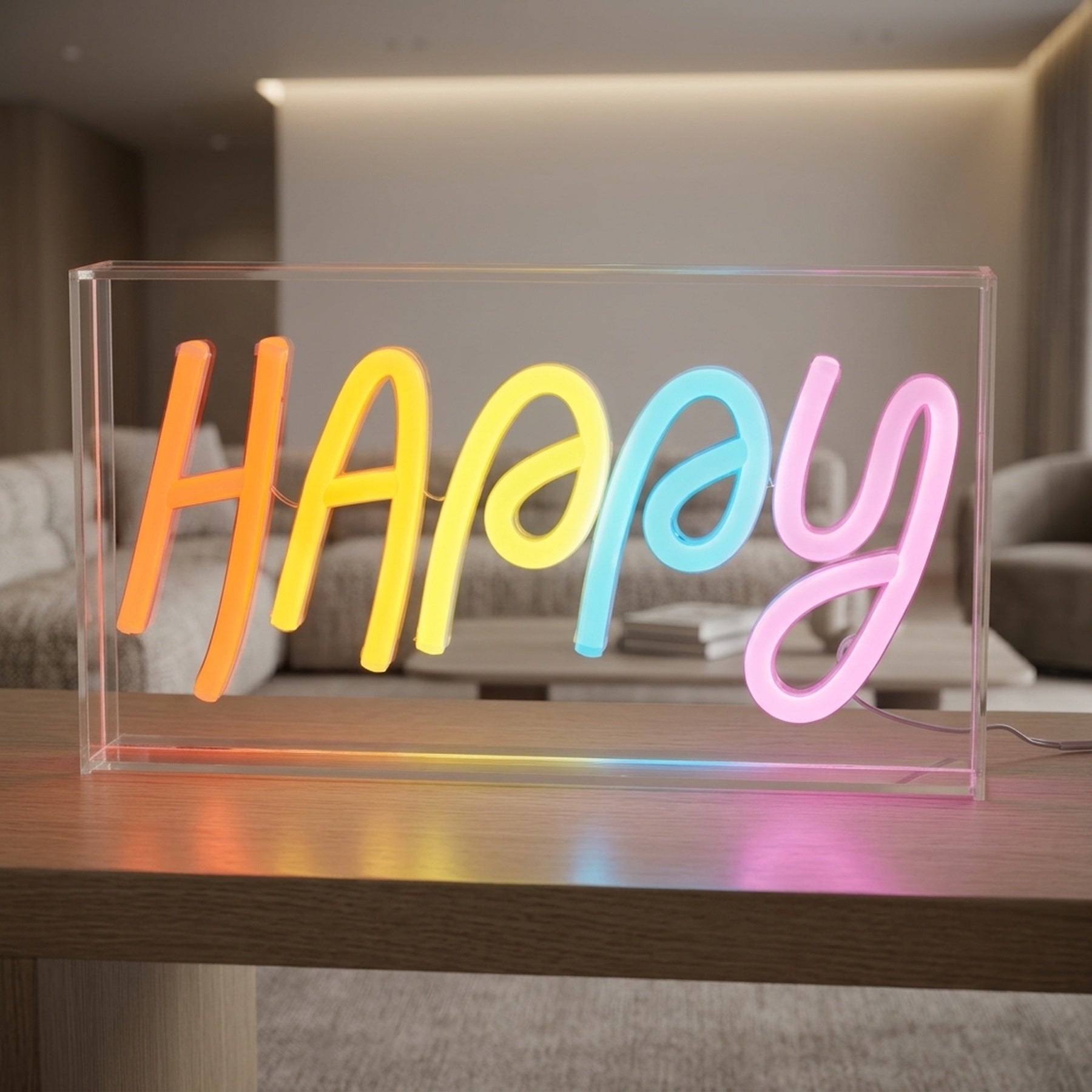 NeonEsque Happy Vibes LED Neon Sign Light