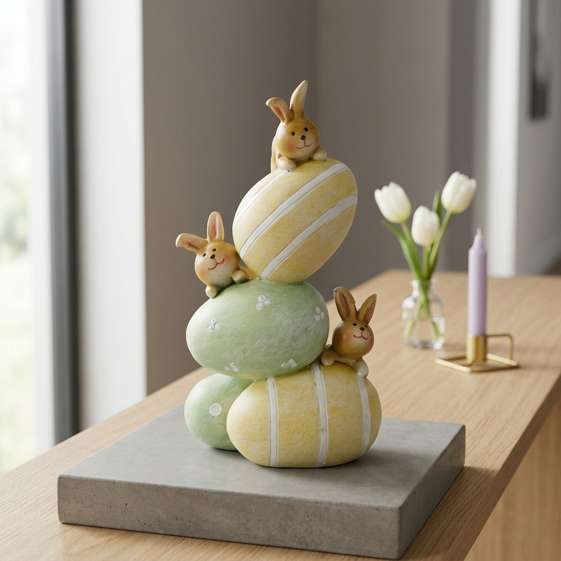 Stacked Easter Egg and Bunny Ornament