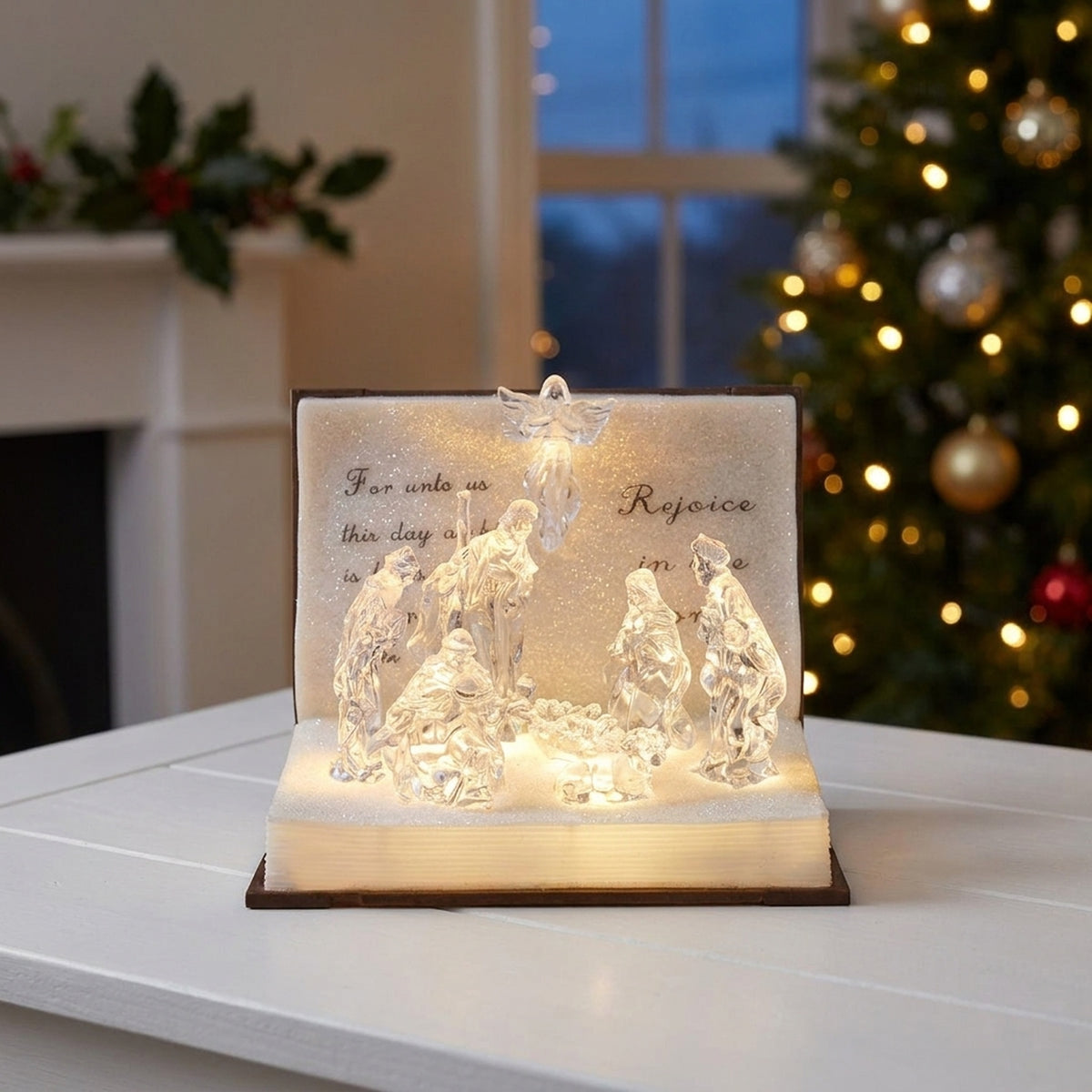 Illuminated Crystal Effect Nativity Book