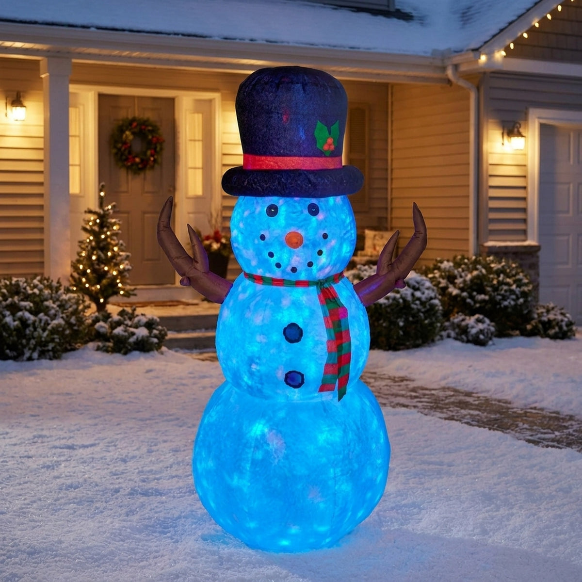 Christmas Plush Snowman Inflatable Decoration